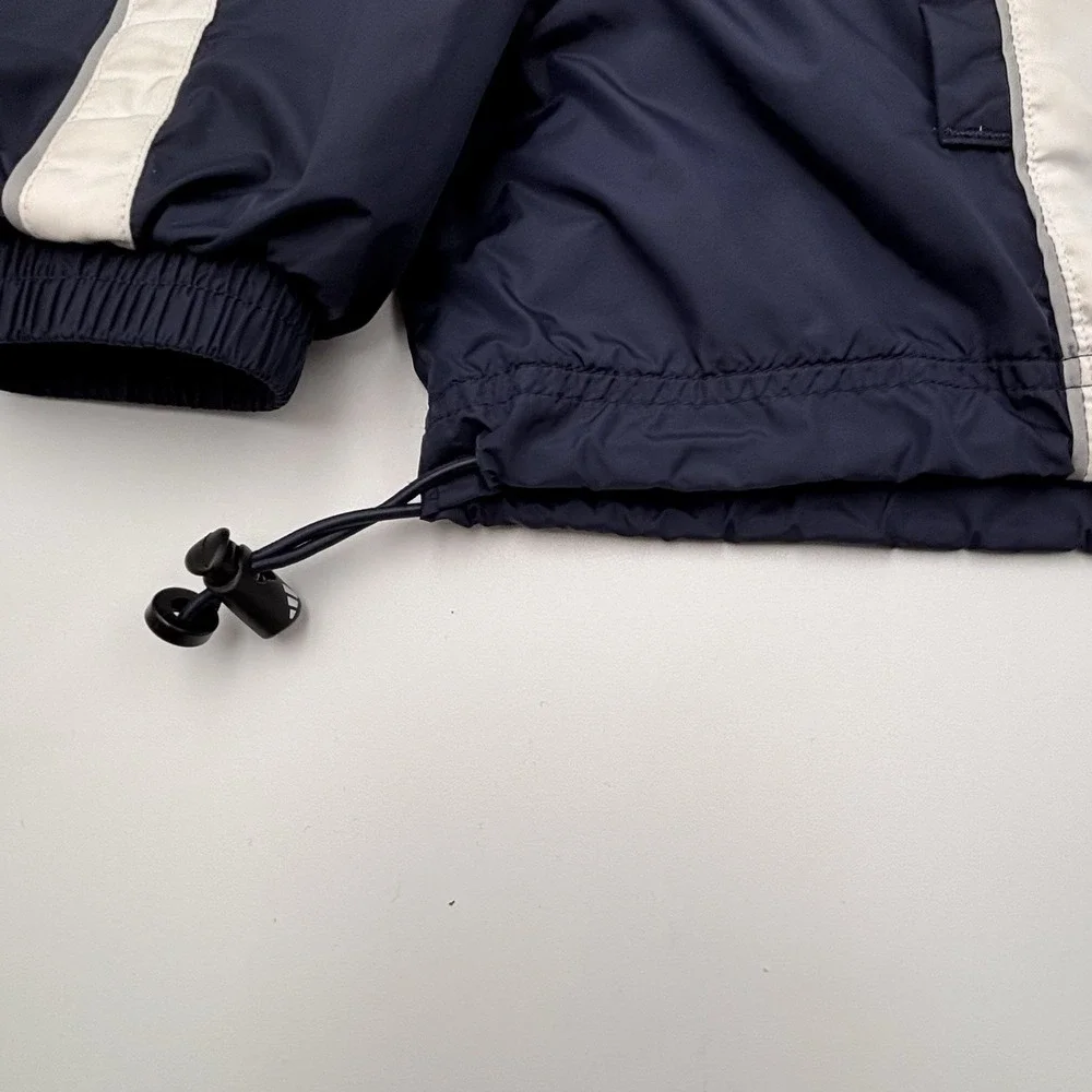 Adidas Windbreaker Jacket Mens XL Navy Blue White Striped Vintage Full Zip Vtg
